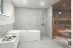 Bathroom view interior design "Warm modernism"